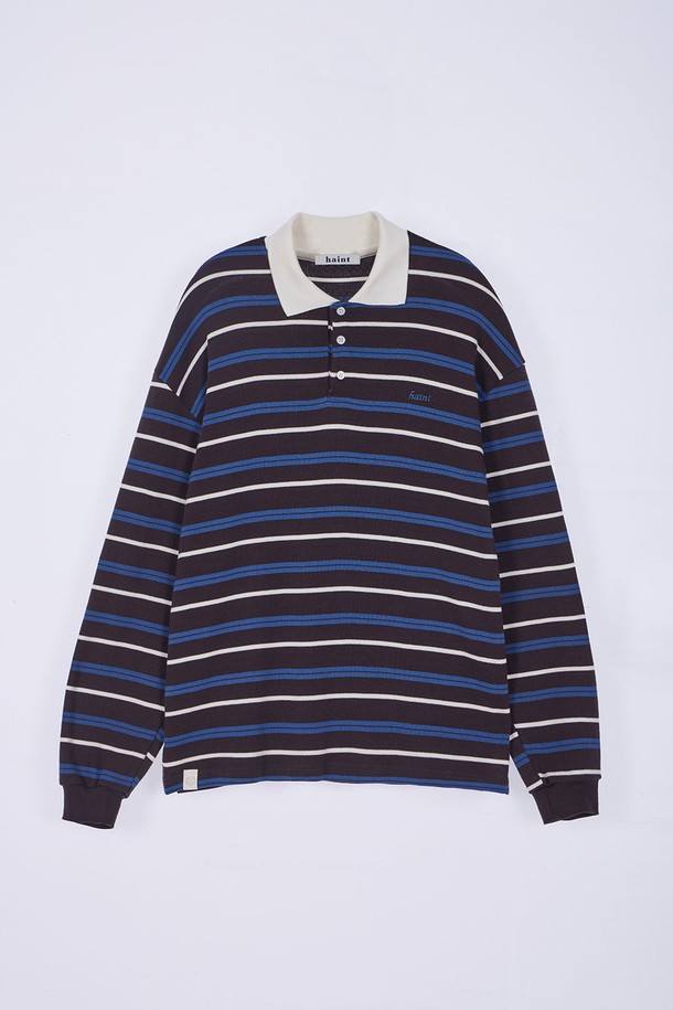 HAINT - 긴소매 티셔츠 - MULTI STRIPE COLLAR T_2COLORS_BROWN