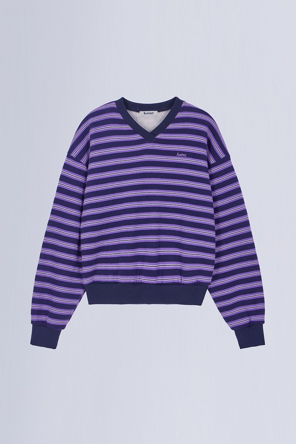 HAINT - 스웻셔츠 - MILLIE STRIPE V-NECK MTM