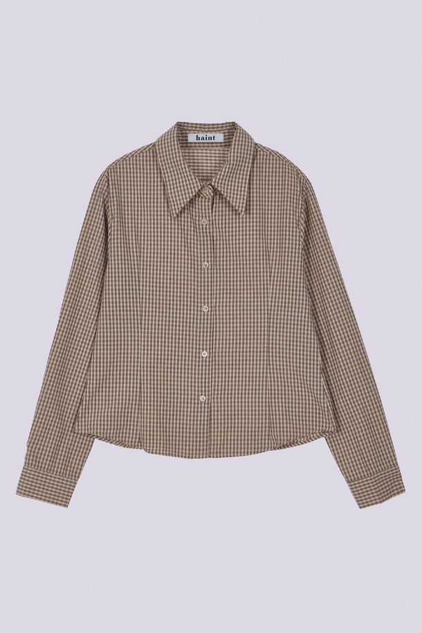 HAINT - 셔츠 - BENI CHECK CROP SHIRT