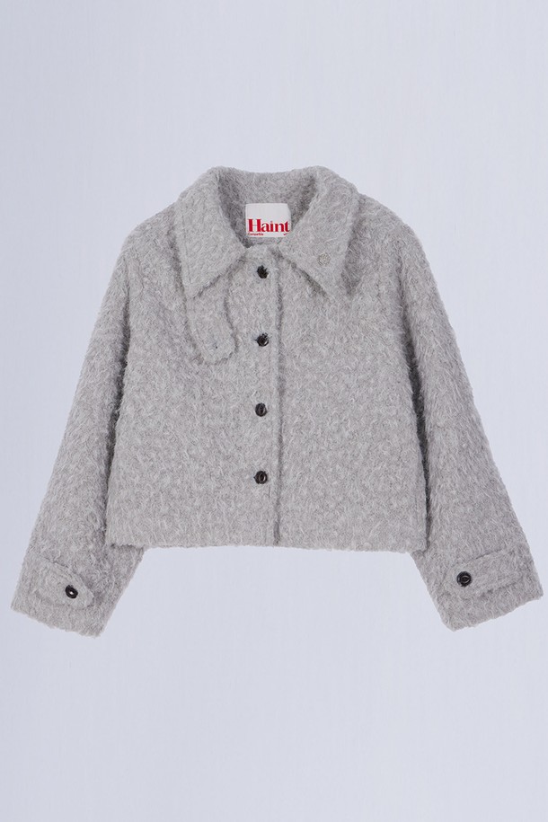 HAINT - 코트 - BIZO POINT BOUCLE CROP COAT_2COLORS_GRAY