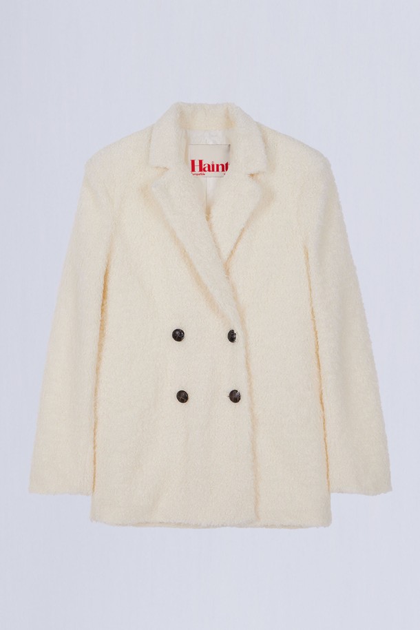 HAINT - 코트 - SHEARING HALF COAT JACKET_2COLORS_IVORY