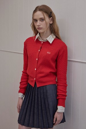 ROYAL CROPPED CABLE CARDIGAN_2COLORS_RED