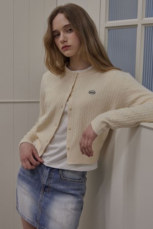 ROYAL CROPPED CABLE CARDIGAN_2COLORS_IVORY