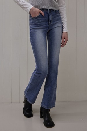 SANDED LONG BOOTCUT DENIM PANTS