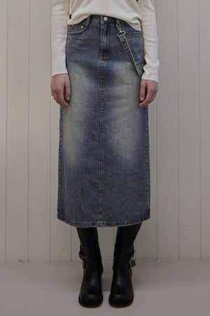 JADE DENIM STRAP LONG SKIRT