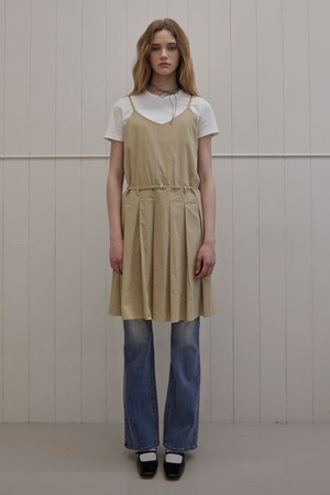 ROSIE PLEATS MINI DRESS_2COLORS_BEIGE