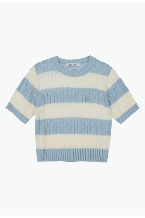 CINDY STRIPE KNIT TOP_3COLORS_SKY BLUE