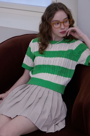 CINDY STRIPE KNIT TOP_3COLORS_GREEN