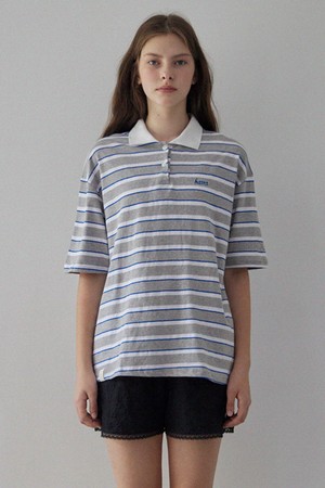 RUGBY STRIPE COLLAR T_2COLORS_GRAY