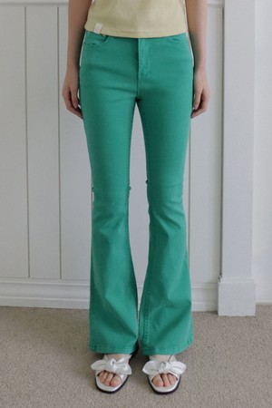 VIVID SLIM BOOTCUT PANTS_7COLORS_GREEN