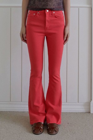 VIVID SLIM BOOTCUT PANTS_7COLORS_RED