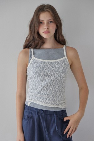 FLORAL LACE SLEEVELESS_4COLORS