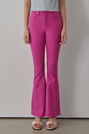 VIVID SLIM BOOTCUT PANTS_7COLORS_PINK