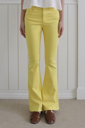 VIVID SLIM BOOTCUT PANTS_7COLORS_YELLOW