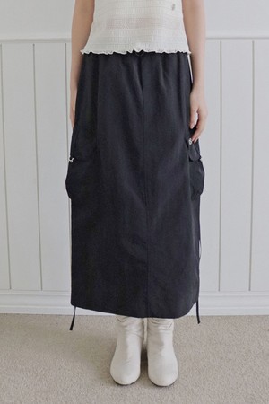 OVE CARGO LONG SKIRT_2COLORS_BLACK