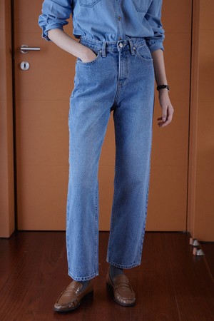 CORA BASIC LONG WIDE DENIM PANTS