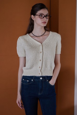 WANT GOLD BUTTON KNIT_3COLORS_BEIGE