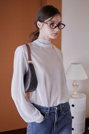 SEE-THROUGH DOT TIE BLOUSE