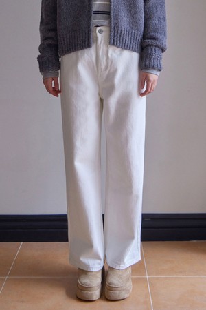 MARGO WIDE STRAIGHT PANTS_5COLORS_WHITE