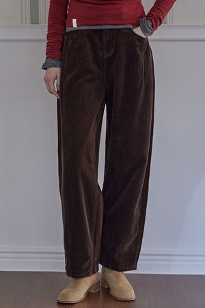 MELLOW CORDUROY BAGGY PANTS_4COLORS_BROWN