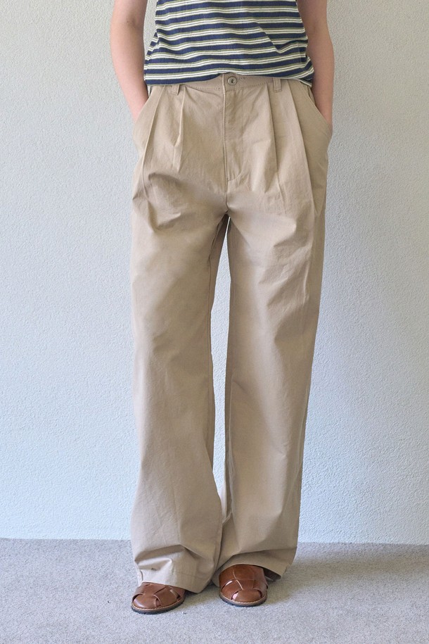 HAINT - 롱/미디팬츠 - KOSHI PINTUCK PANTS_BEIGE