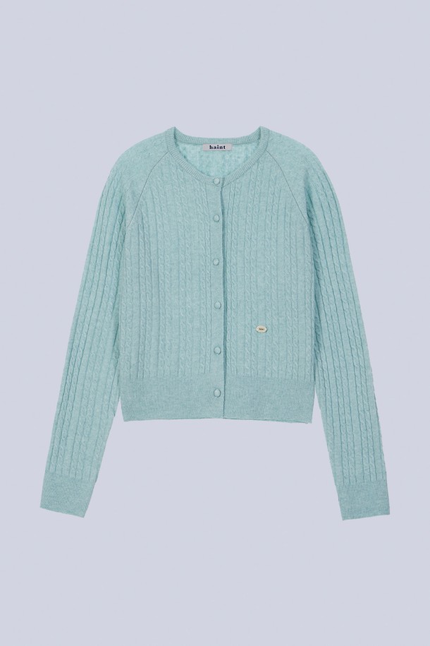 HAINT - 가디건 - BEAN CABLE CARDIGAN_MINT