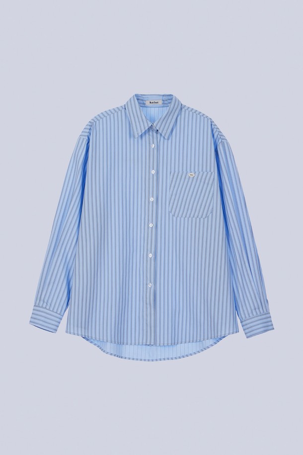 HAINT - 셔츠 - WALES STRIPE HIGH NECK SHIRT