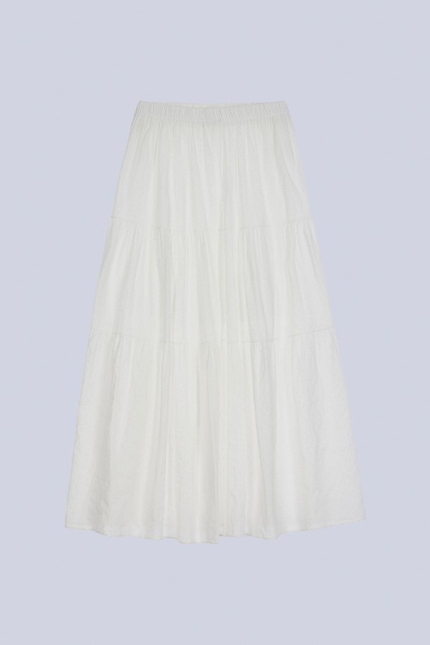 HAINT - 롱스커트 - CANCAN DOT SHIRRING LONG SKIRT