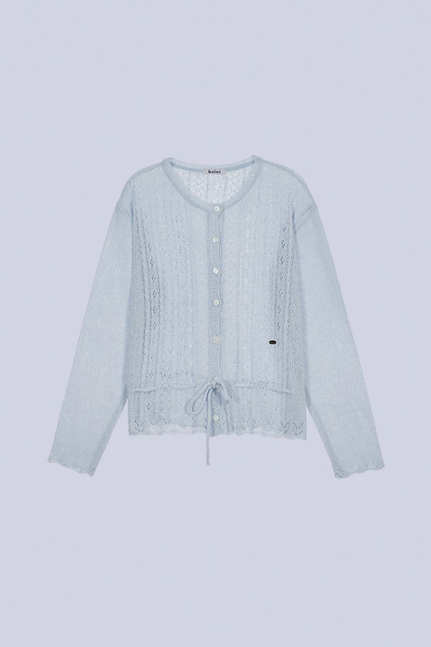 HAINT - 가디건 - CHLOE SUMMER RIBBON CARDIGAN_BLUE