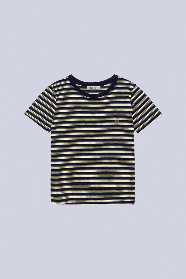 HAINT - 반소매 티셔츠 - BEE TWOTONE STRIPE T_NAVY