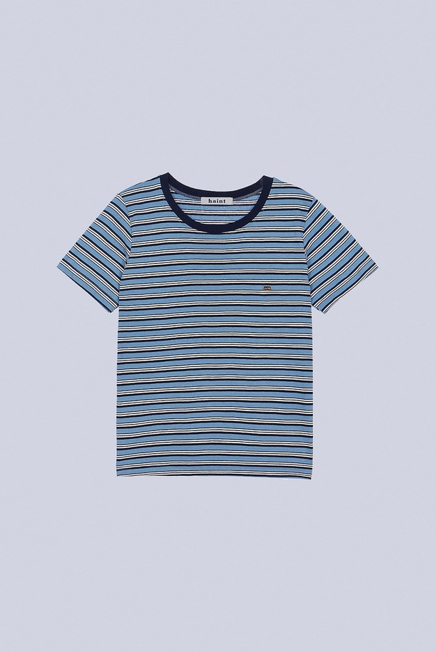HAINT - 반소매 티셔츠 - BEE TWOTONE STRIPE T_SKY BLUE