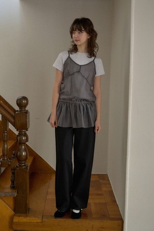 BELLE STRING LAYERED DRESS_GRAY