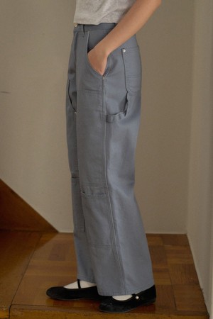 DOUBLE KNEE CARPENTER WIDE PANTS