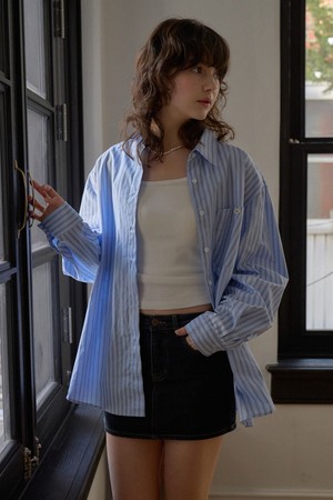 POCKET STITCH PANTSKIRT_BLUE