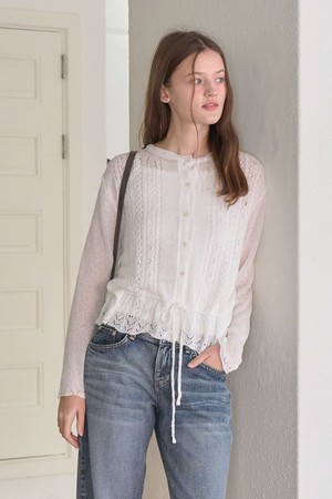 CHLOE SUMMER RIBBON CARDIGAN_WHITE