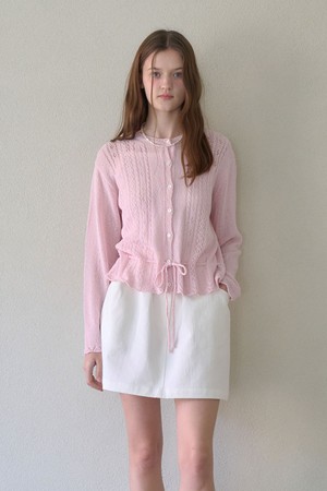 CHLOE SUMMER RIBBON CARDIGAN_PINK