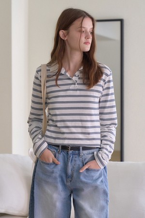 POLLEN CROP STRIPE PK T_WHITE