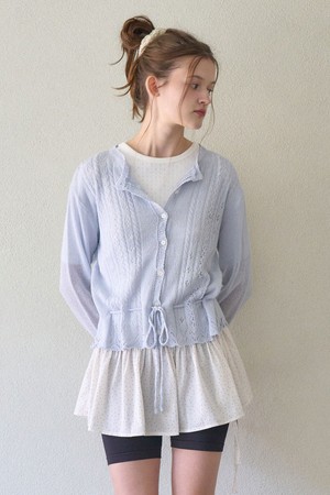 DOT WRAP LAYERED SKIRT_IVORY