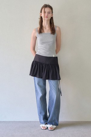 DOT WRAP LAYERED SKIRT_BLACK