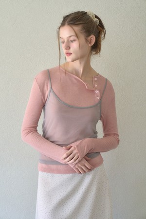 UNBALANCE TENCEL LAYERED TOP_PINK