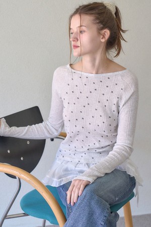 NOIA DOT TOP_MELANGE GRAY