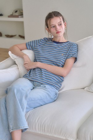 BEE TWOTONE STRIPE T_SKY BLUE
