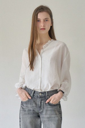 ROISE FRILL BLOUSE_IVORY