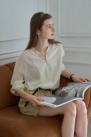 ROISE FRILL BLOUSE_BEIGE