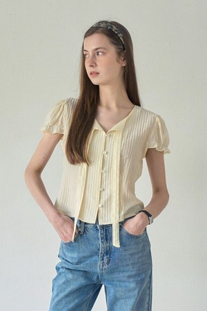 BELL PINTUCK SHIRRING TIE BL_CREAM