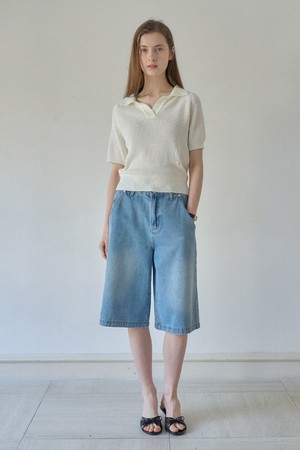 VINTAGE WASHED BERMUDA DENIM_BLUE