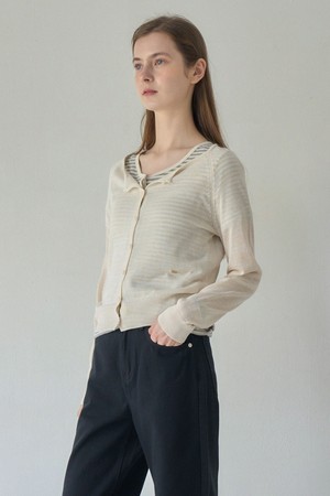 VLENI LINEN ROUND CARDIGAN_IVORY