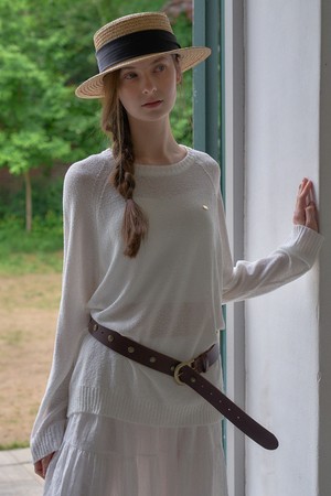 SEE SUMMER ROUND KNIT_WHITE