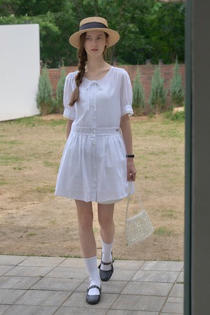 LOREN EYELET SLEEVE MIDI DRESS
