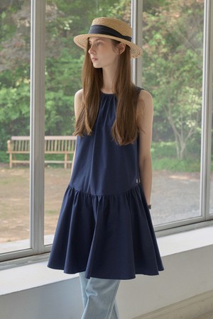 TOKYO RIBBON SHIRRING MIDI DRESS